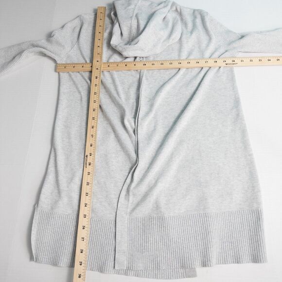 Athleta Highland Wrap Hooded Open Cardigan Womens Small Gray Athleisure 291883 - Picture 4 of 13